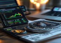A photorealistic image of a digital cryptocurrency token with the CHECK logo on a smartphone screen, next to Egyptian pound banknotes and coins, with a glowing exchange rate indicator showing CHECK to