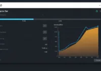 A screenshot of the new aMule 3.0.0 interface showing a progress bar with speeds labeled, next to a graph showing download rates increasing dramatically. Modern dark theme, clean layout.
